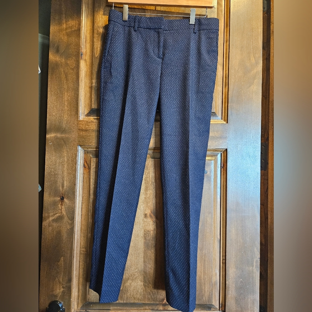 Ann Taylor Dark Blue Patterned Trousers
